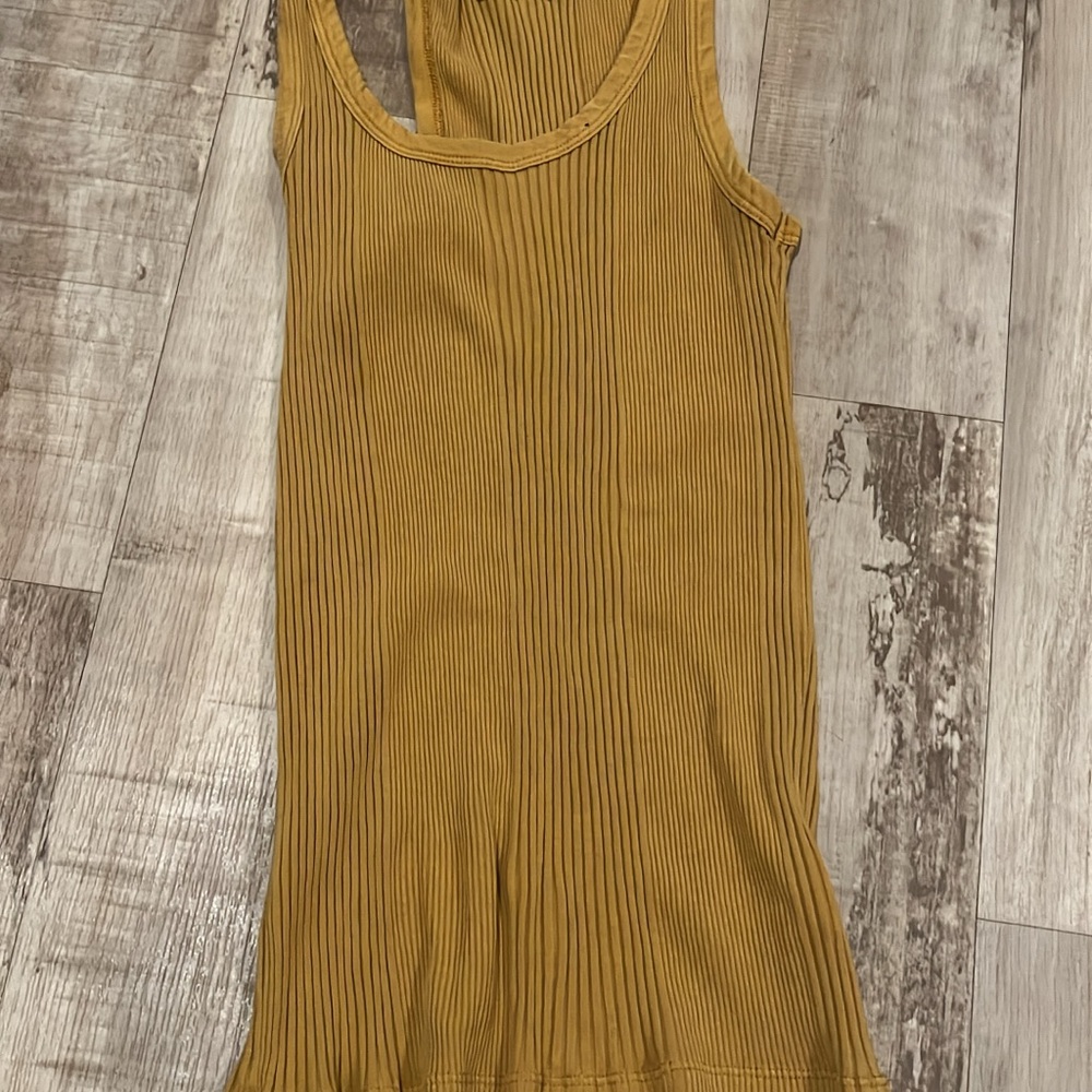 Aerie Mustard Yellow Ribbed Tank Top